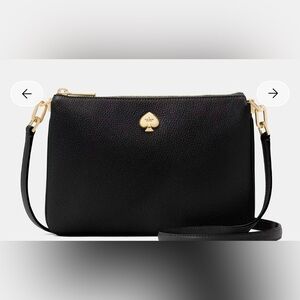Kate Spade NWT Kayla Small Triple Compartment Crossbody in Black